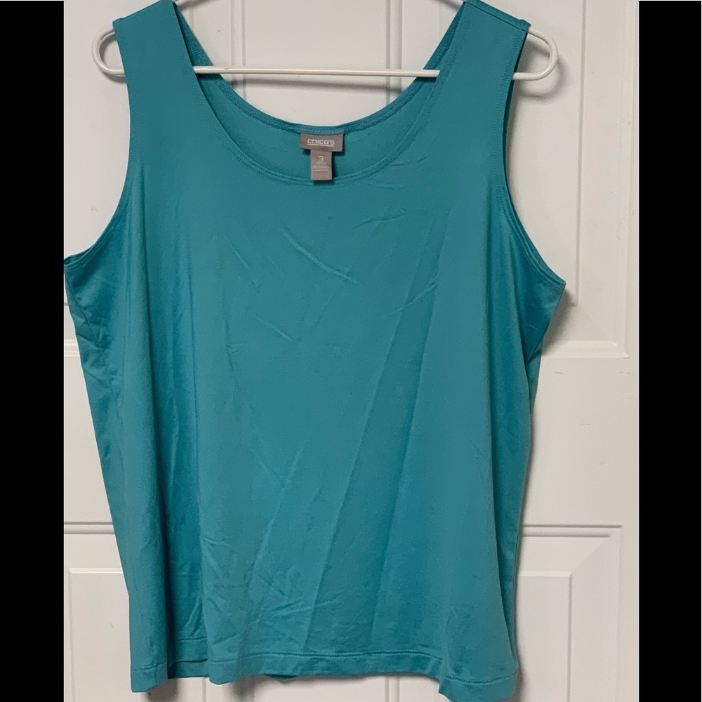 Chico's Teal Blue Stretchy Sleeveless Top